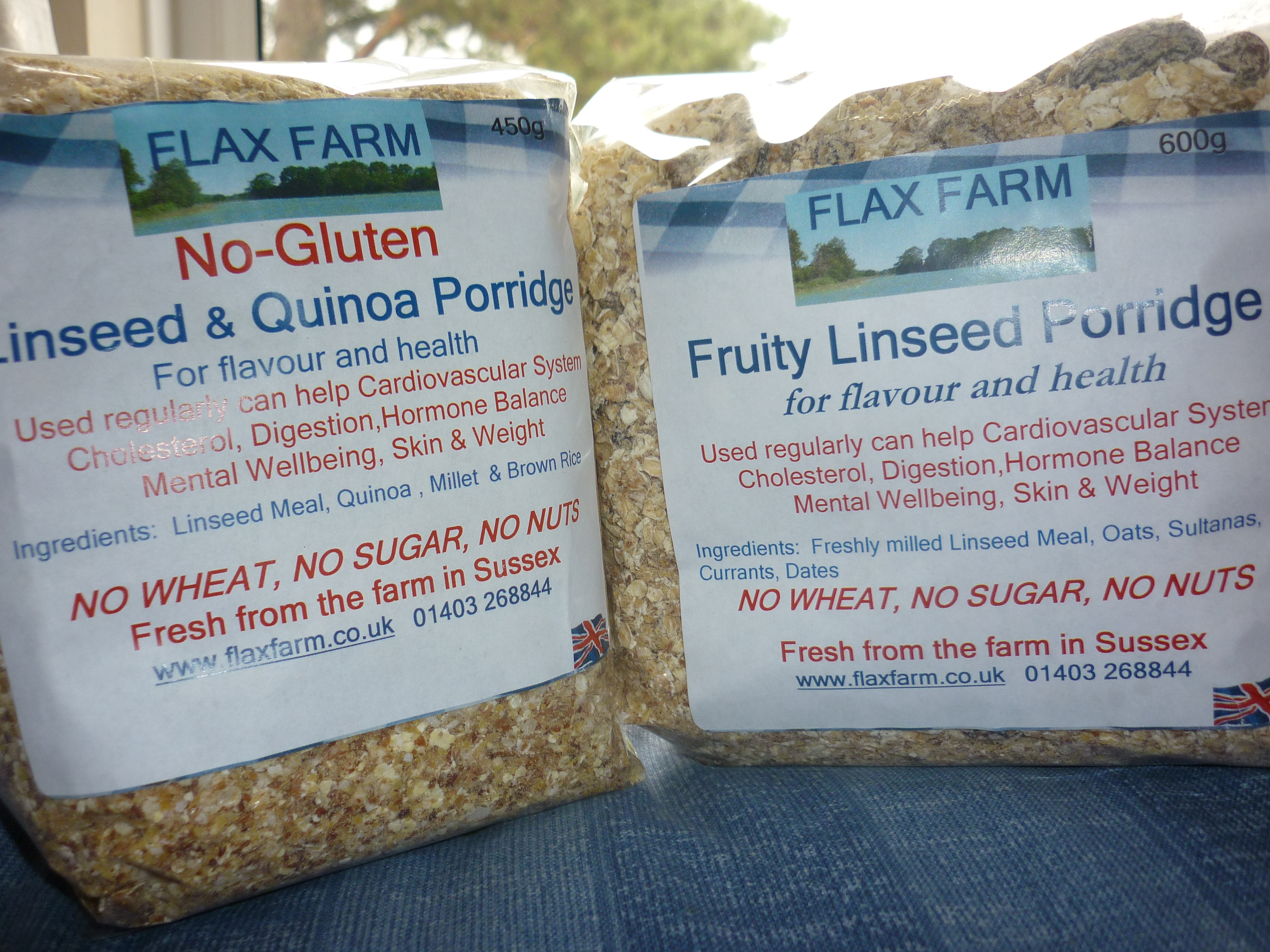 No Gluten Linseed & Quinoa, Fruity Linseed Porridge, Local Food Surrey