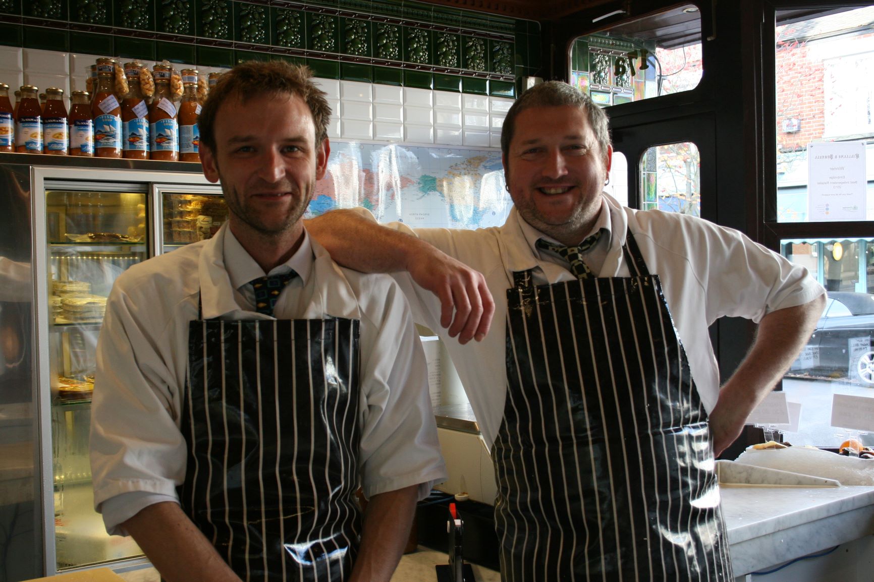 Matt and Mark from Williams and Bunkell fishmongers in Claygate