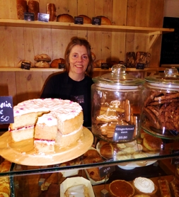Rosie Robinson behind the counter at Chalk Hills Cafe, Reigate | Local Food Surrey