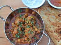 Mutton kofta curry with chickpeas