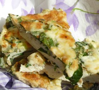 Watercress and Norbury Blue cheese frittata