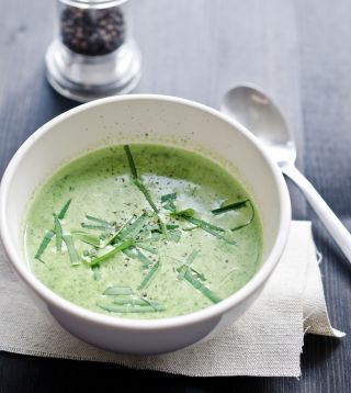 Wild garlic and nettle soup