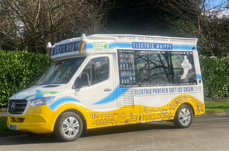 Solar powered ice cream van