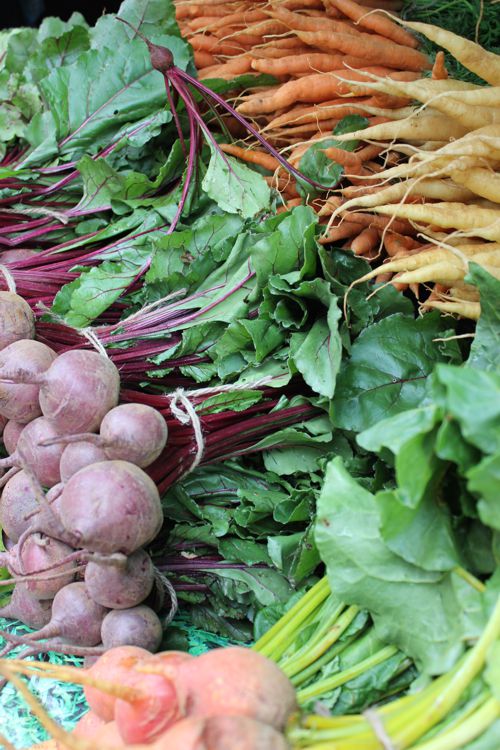 Beetroot and carrotts at Secretts Farm Shop in Milford, Surrey
