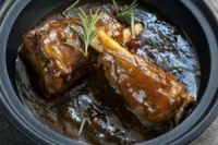 Slow roasted lamb shank with port and redcurrant Jus